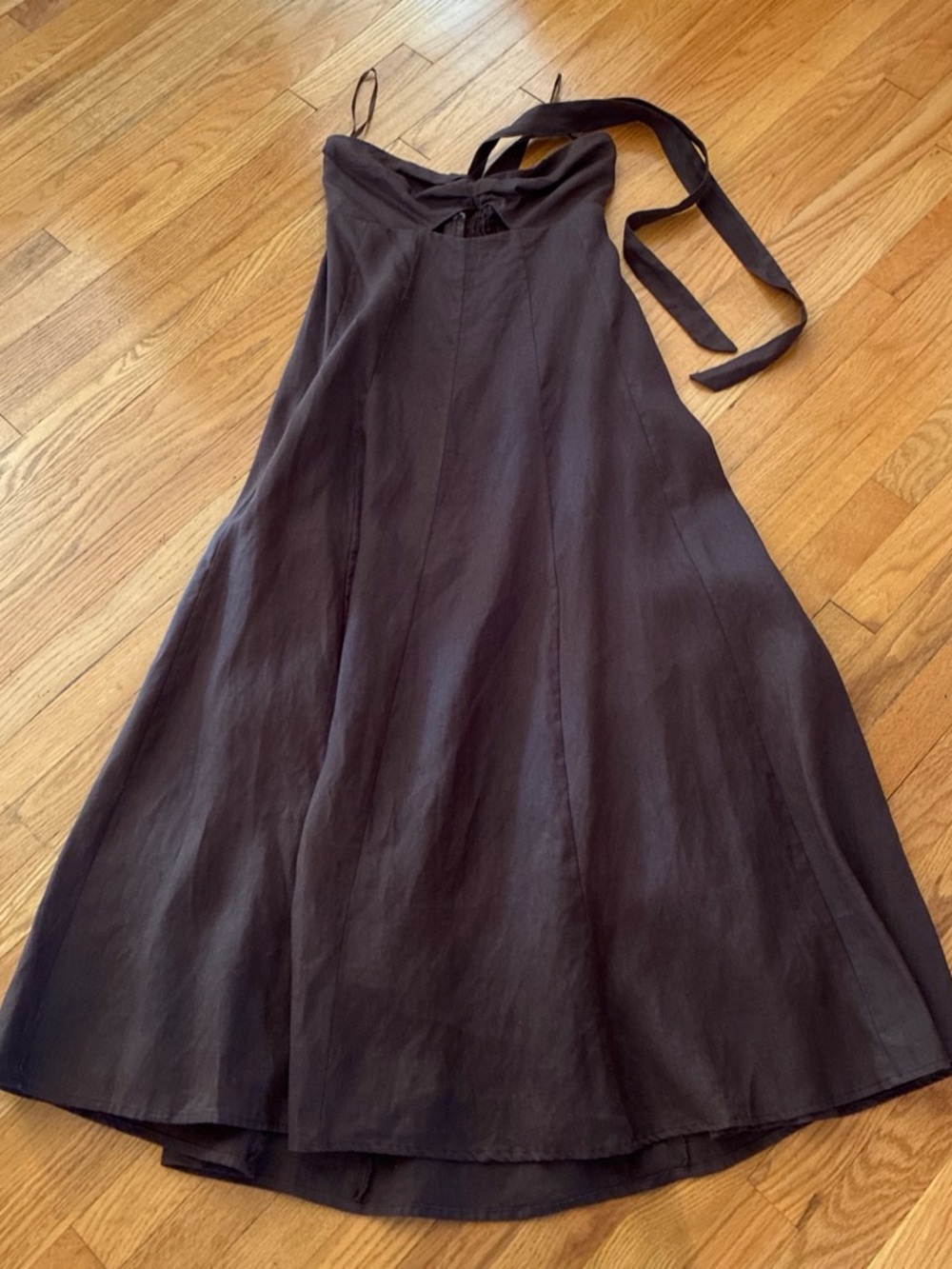 DISSH Brown Halter Linen Blend Midi Dress - Women